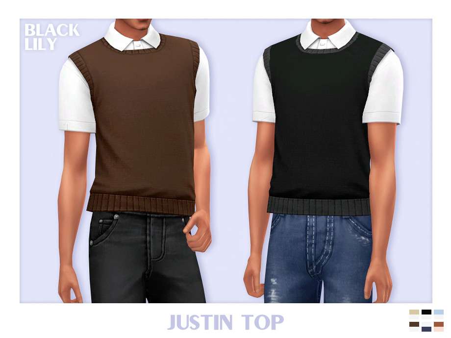 Жилетка Justin для Симс 4