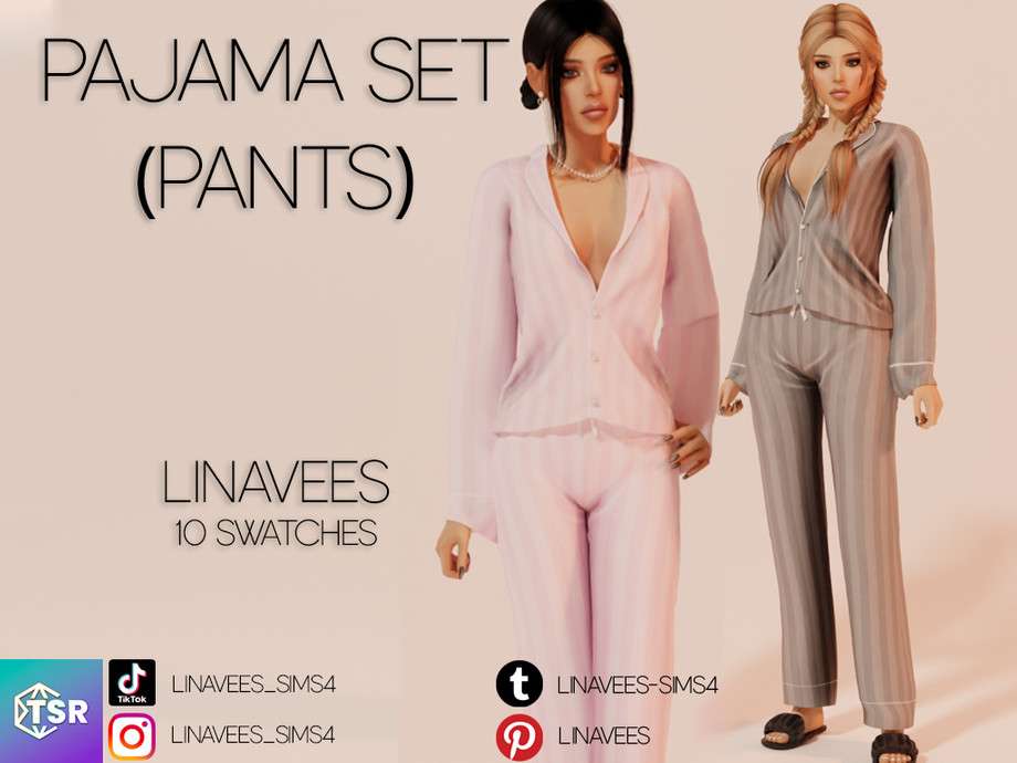 Пижама MARGOT (Низ) для Симс 4