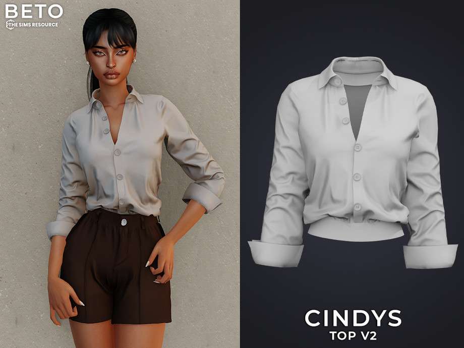 Рубашка Cindy V2 для Симс 4