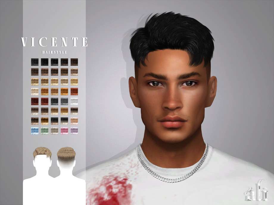 Мужская прическа VICENTE для Симс 4