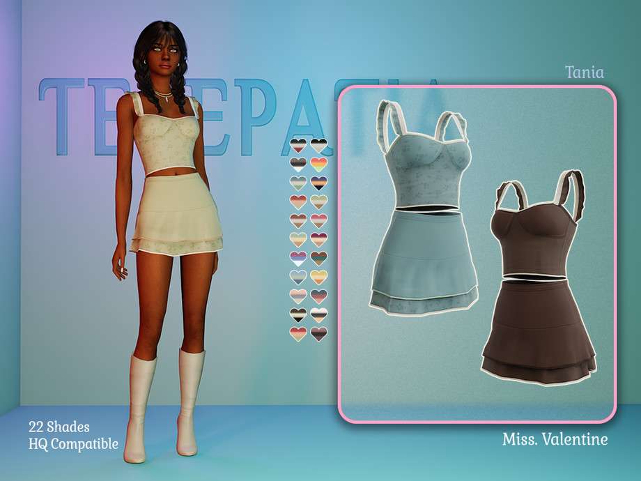 Платье Tania для Симс 4