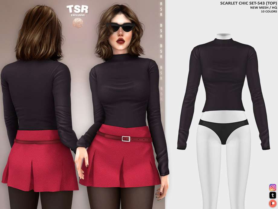 Водолазка BD1398 для Симс 4