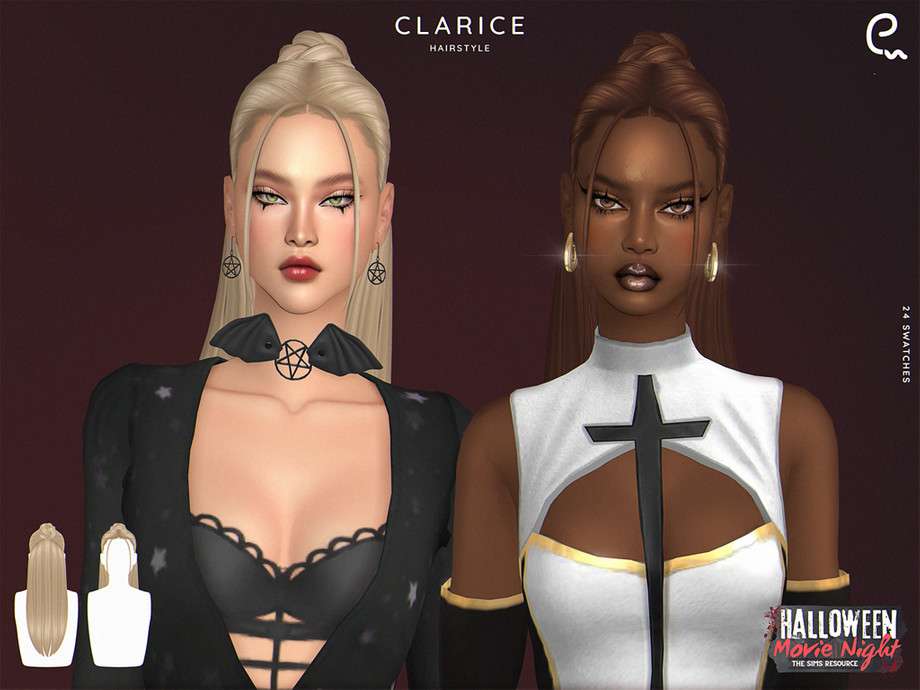 Женская прическа Clarice для Симс 4