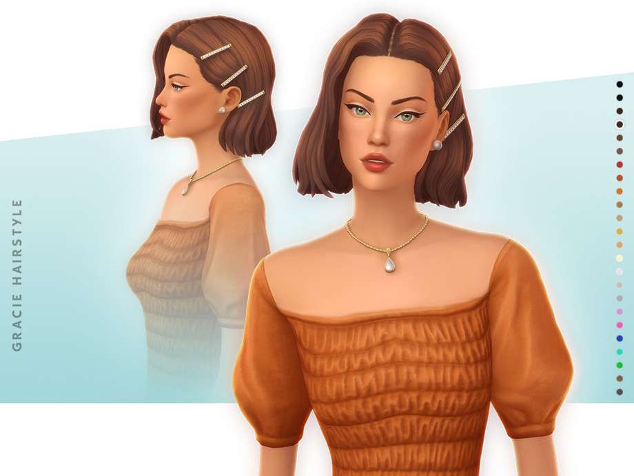 Женская прическа Gracie Style 2 для Симс 4