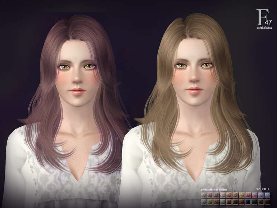 Женская прическа Sclub ts3 hair n47 для Симс 3