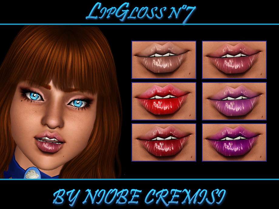 Помада Lipgloss n 7 by niobe cremisi для Симс 3
