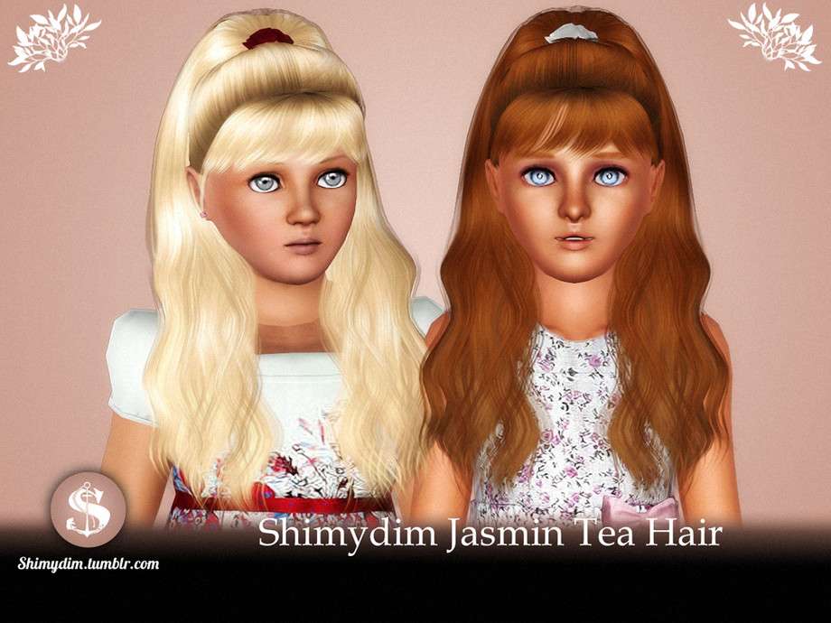 Прическа для девочек Jasmin Tea Hairstyle - Child для Симс 3
