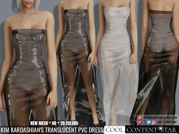 Прозрачное платье Ким Кардашьян для Симс 4 - фото 1
