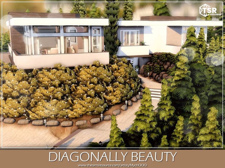 Дом Diagonally Beauty для Симс 4 - фото 1
