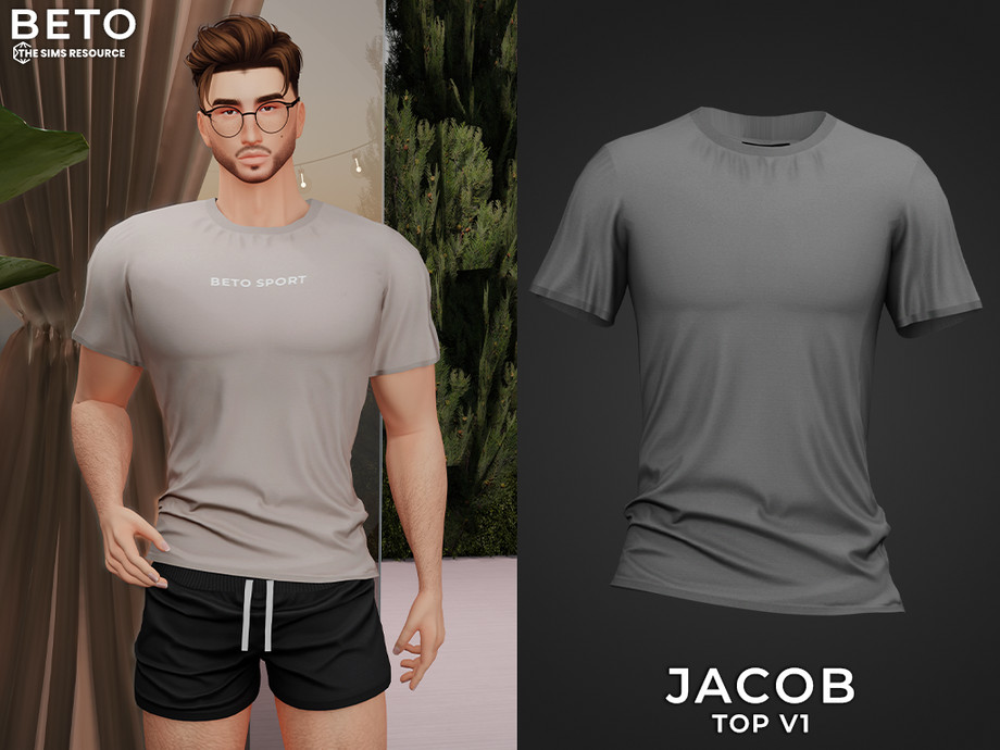 Футболка Jacob V1 для Симс 4