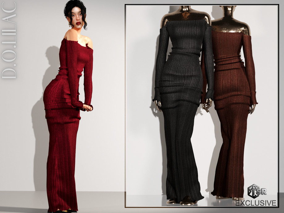 Off-Shoulder Jersey Maxi Dress DO0678 1