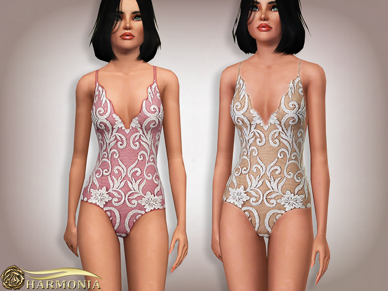 Боди Embroidered Teddy Lingerie для Симс 3