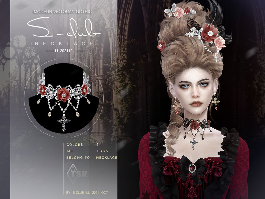 Modern Gothic rose necklace 1