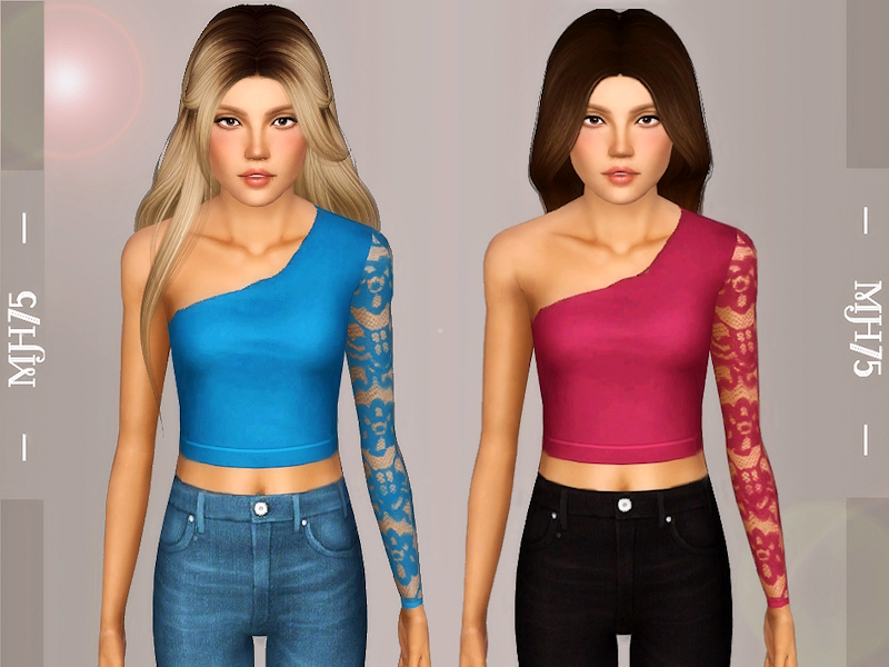 Топ S3 One Sleeve Lace для Симс 3
