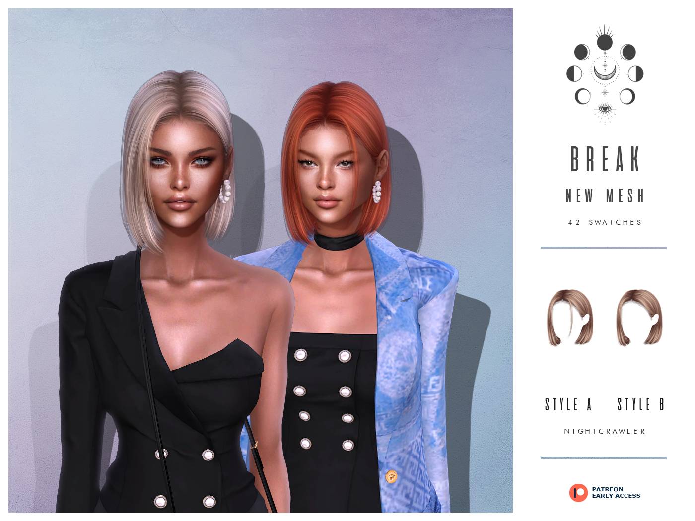 Женская прическа BREAK для Симс 4