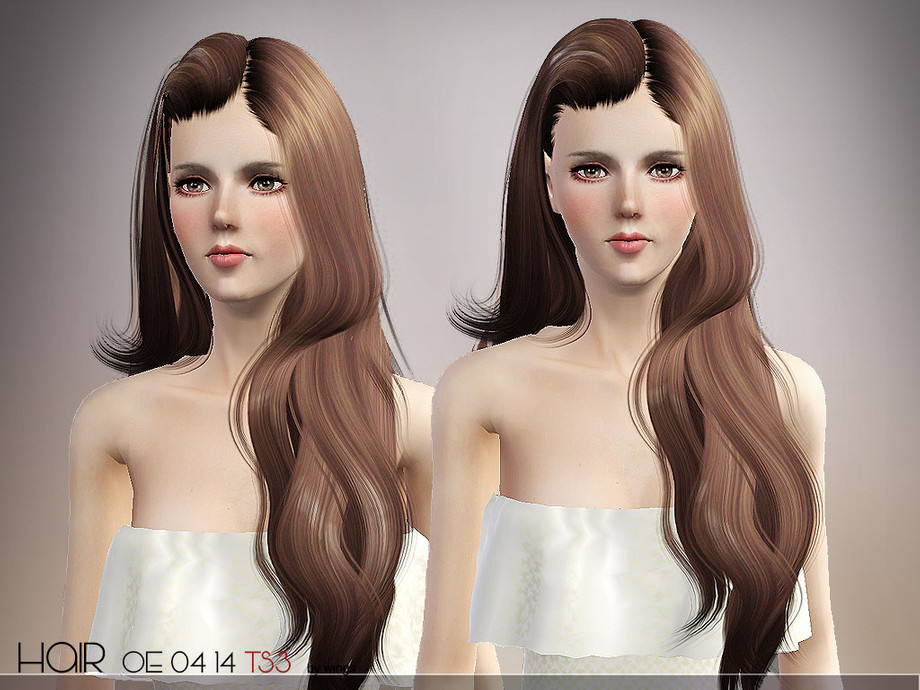 Женская прическа WINGS-OE0414 для Симс 3