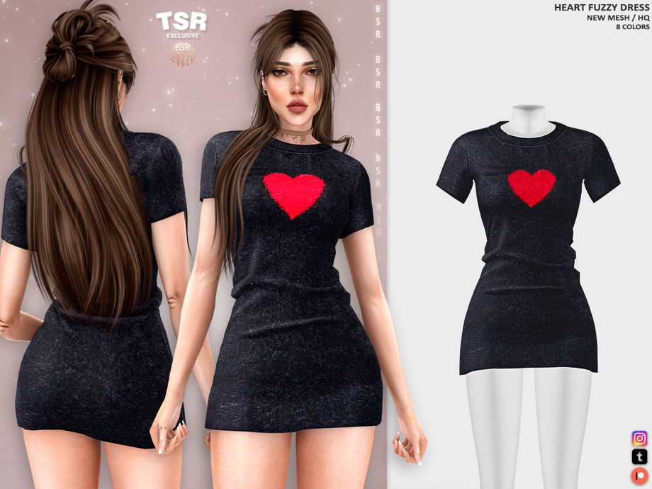 HEART FUZZY DRESS BD1413 1