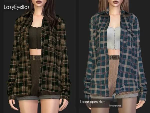 Рубашка Loose для Симс 4 - фото 1