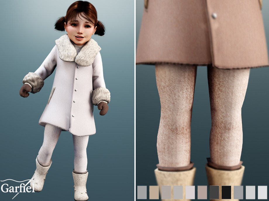 Toddler - Warm winter tights in neutral tones 1