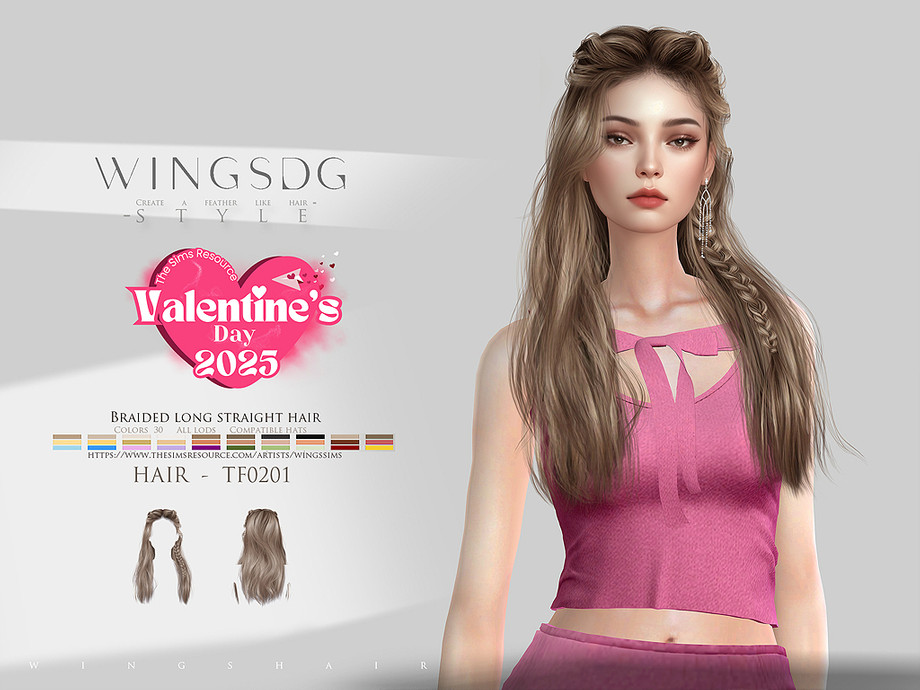 WINGS-TF0201-Braided long straight hair 1