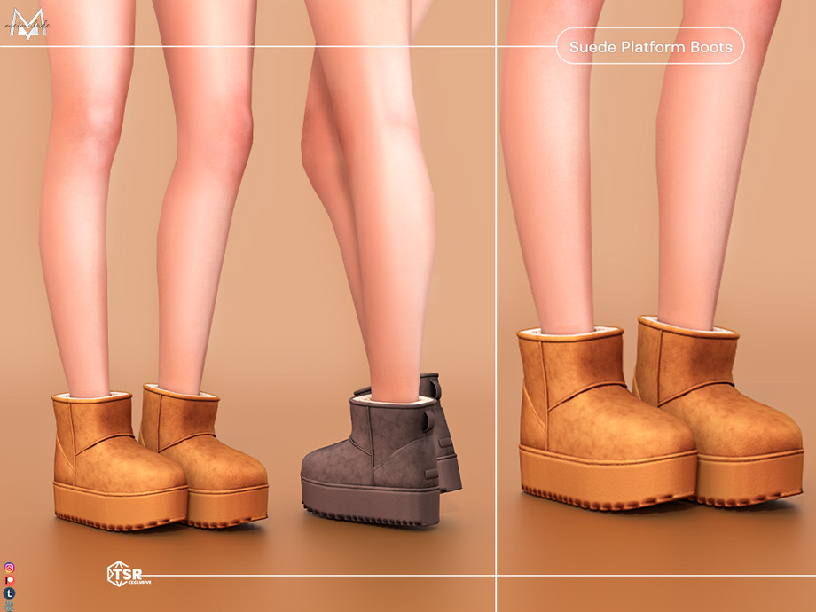 Suede Platform Boots S396 1