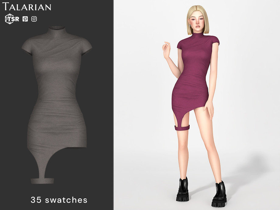 Emberly Mini Dress with Leg Strap 1