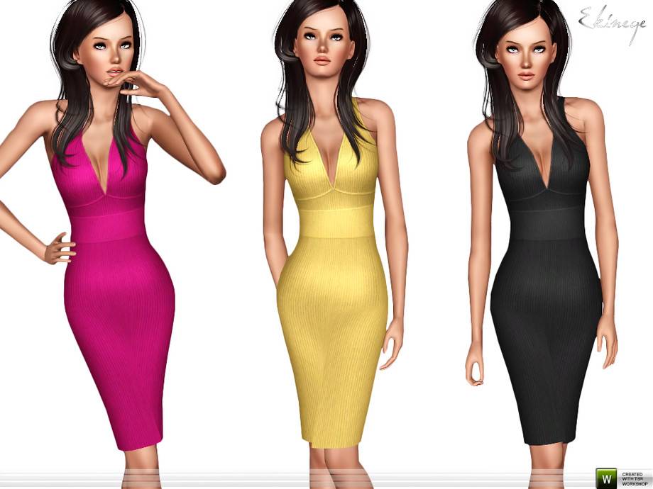 Платье V-Neck Bandage для Симс 3