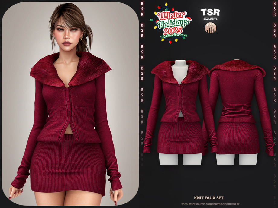 SET-Knit Faux Set - BD1648 1