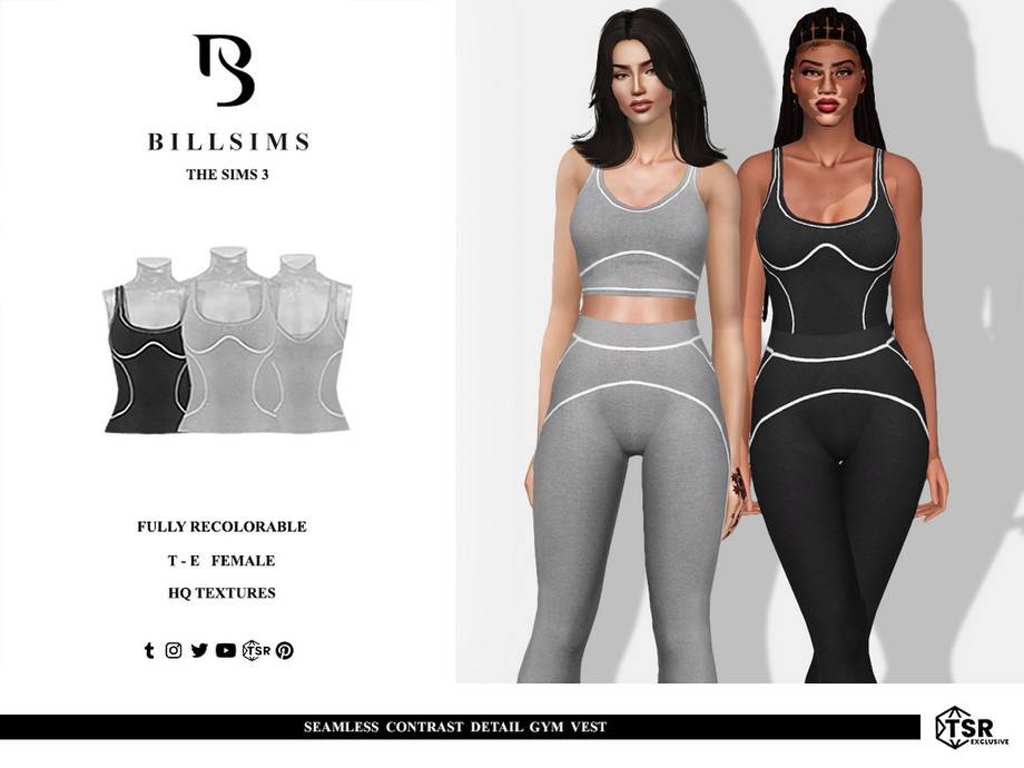 Топ Seamless Contrast Detail Gym для Симс 3