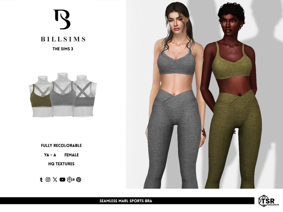 Бра Seamless Marl Sports для Симс 3
