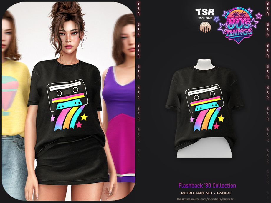 Flashback 80 Collection -651- Retro Tape Set T-Shirt BD1643 1