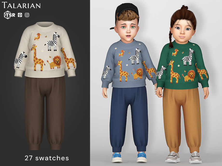 Hallie Knitted animal print outfit 1