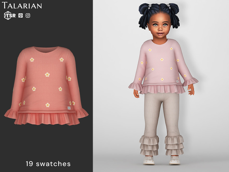 Skylar Soft Long Sleeve Top with floral embroidery 1