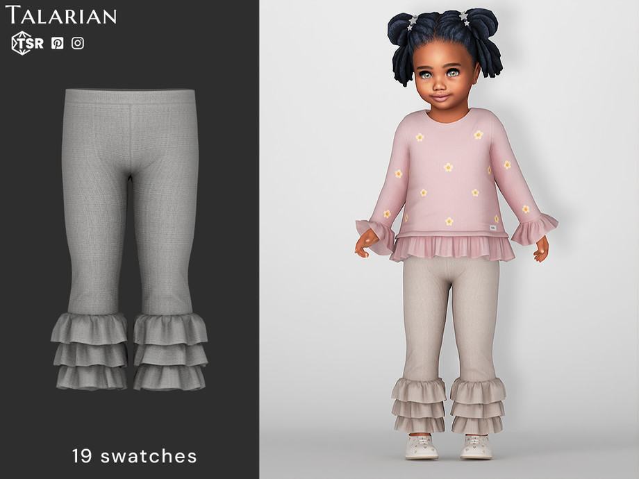 Skylar Soft Pants With Layered Ruffle Cuffs 1