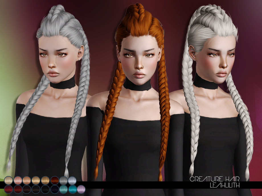 Женская прическа LeahLillith Creature Hair для Симс 3