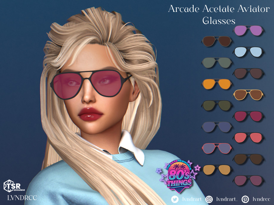 (80s Things) Arcade Acetate Aviator Glasses 1