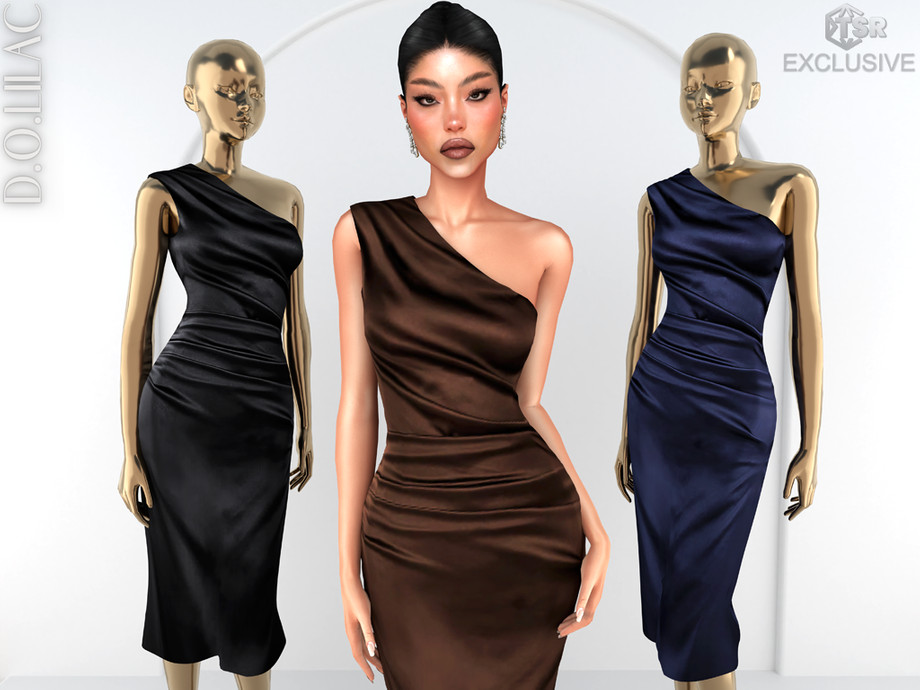 Draped Silk Midi Dress DO0950 1