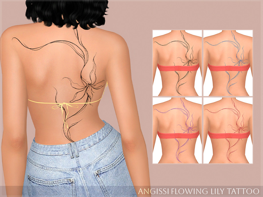 Flowing Lily Tattoo 1