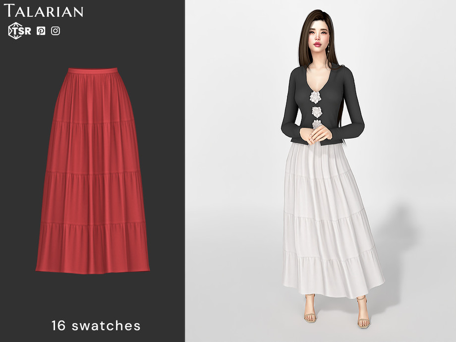 Frankie Long Tiered Skirt 1