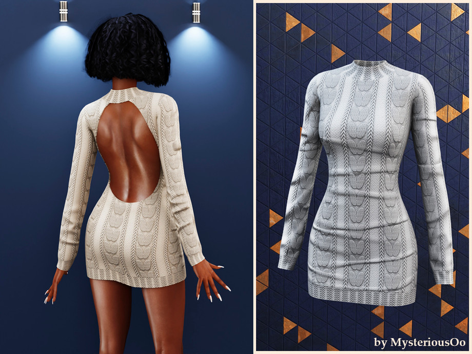 Open back knit mini dress 1
