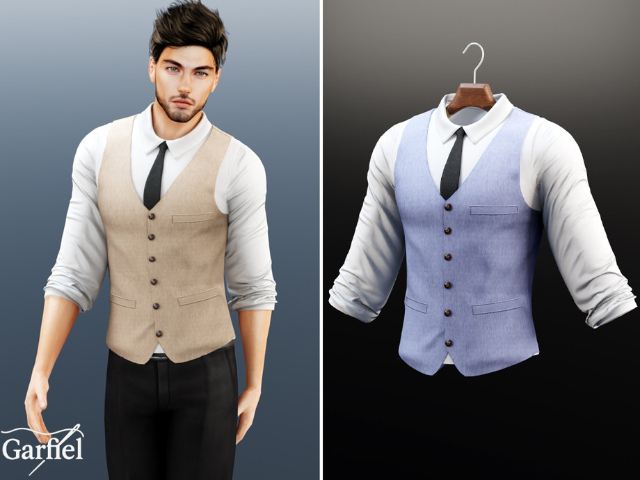 Adult - Formal buttoned vest with tie 1