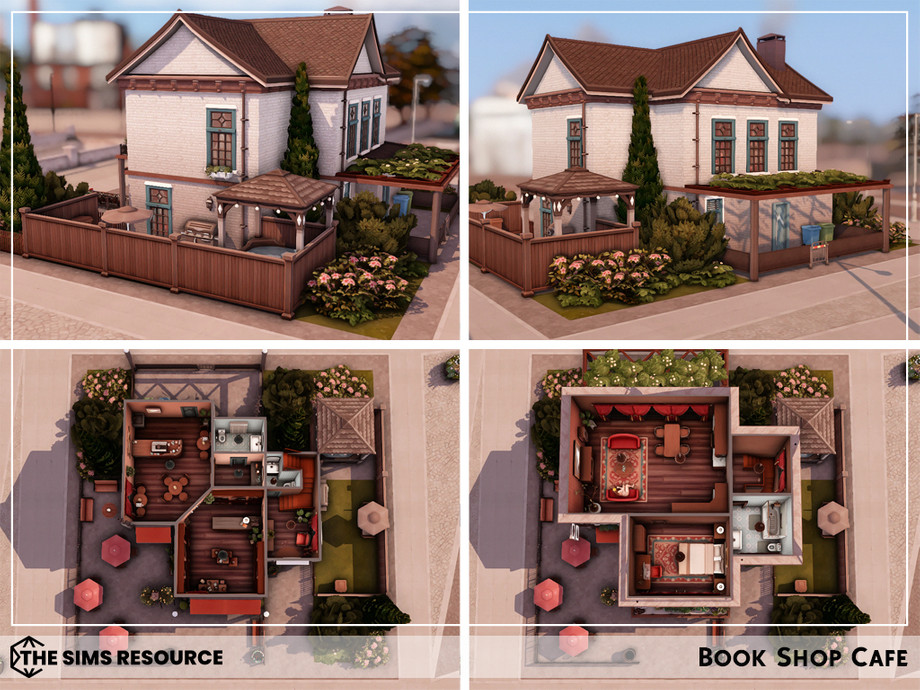 Кафе Book Shop (без CC) для Симс 4 - фото 6
