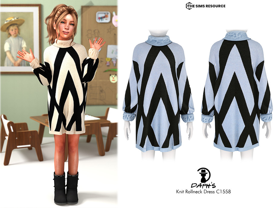 Knit Rollneck Midi Dress C1558 1