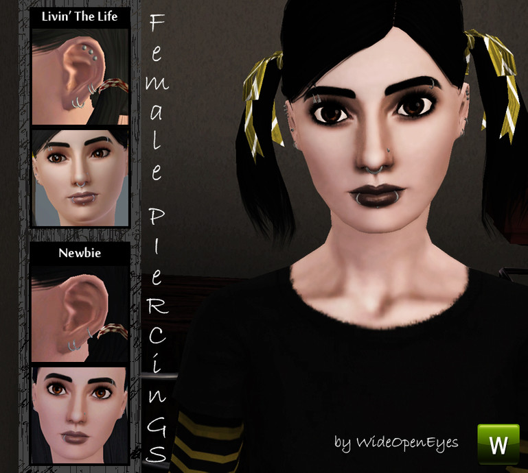 Пирсинг Female Piercings Set для Симс 3