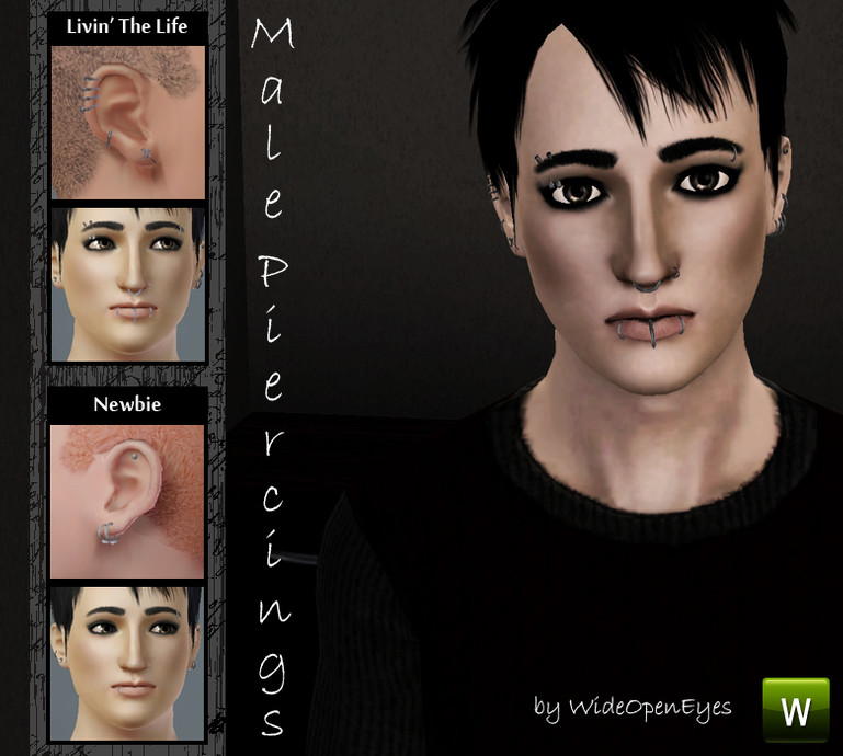 Пирсинг Male Piercings Set для Симс 3