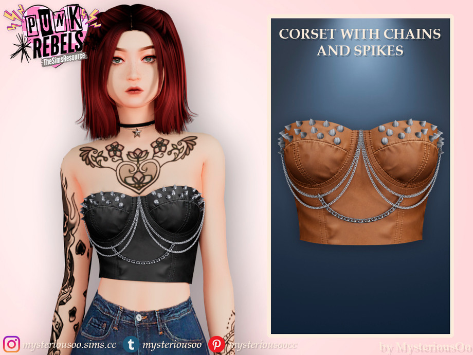 Punk Rebels - Corset with chains and spikes 1