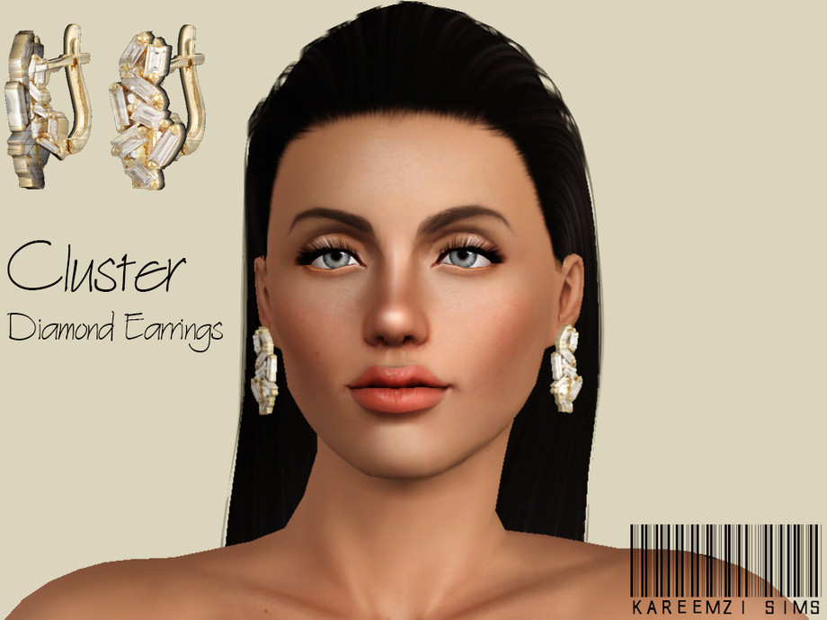 Серьги Cluster Diamond для Симс 3