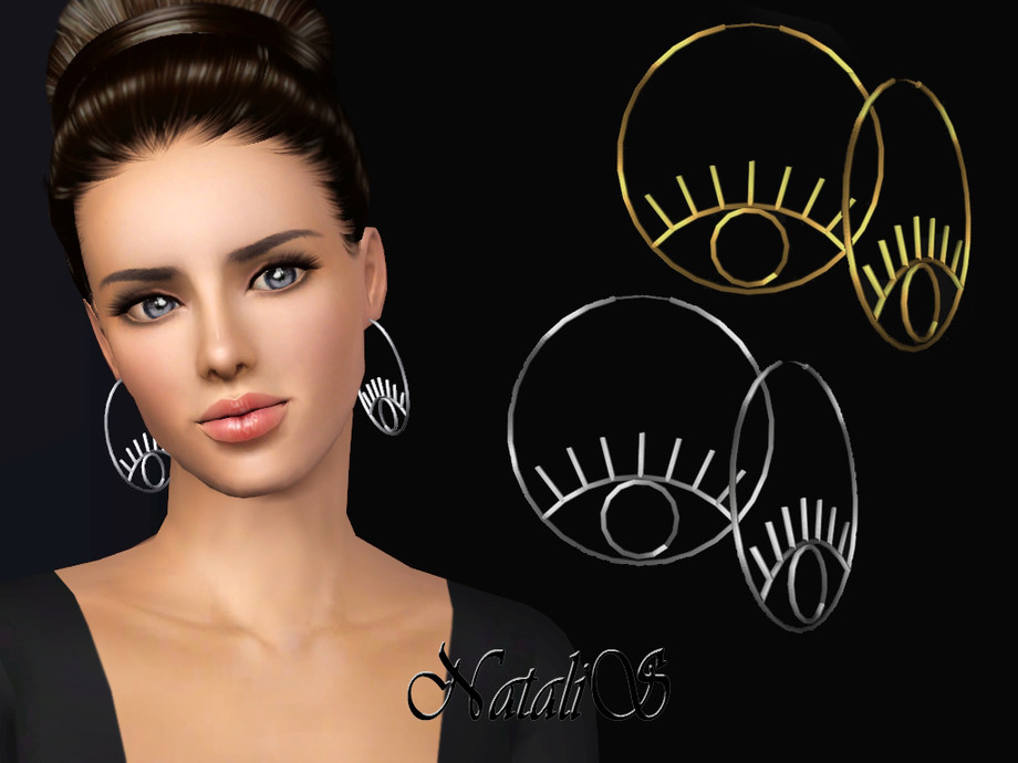 Серьги Eye Hoop Earrings для Симс 3