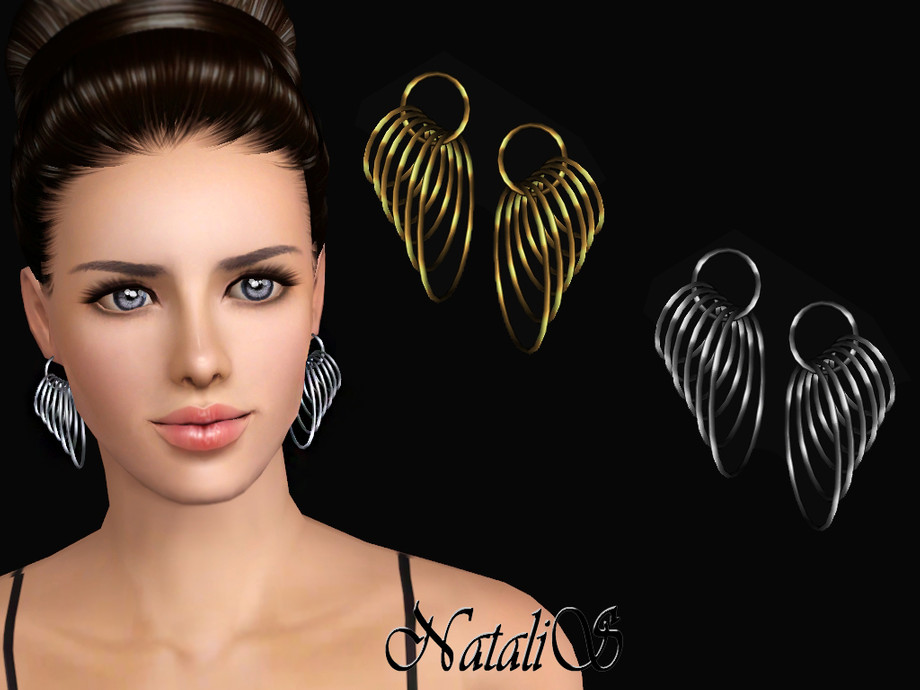 Серьги Multi hoops earrings для Симс 3