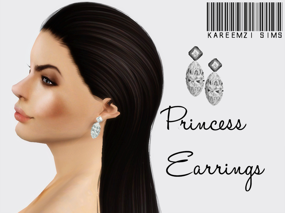 Серьги Princess для Симс 3